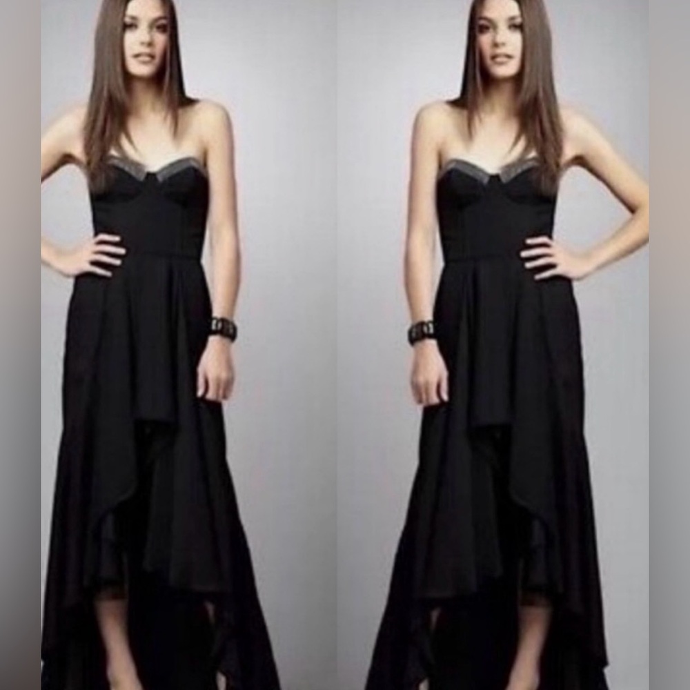 JILL Jill Stuart | Strapless High Low black gown